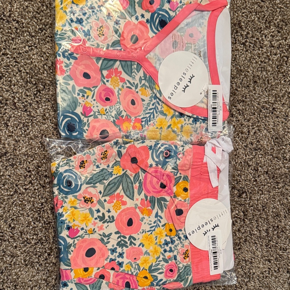 Little Sleepies Vibrant Floral Pajama set top and bottom - Picture 2 of 4